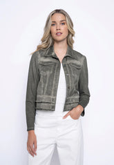 PICADILLY Lace Trim Denim Jacket- Style G6426
